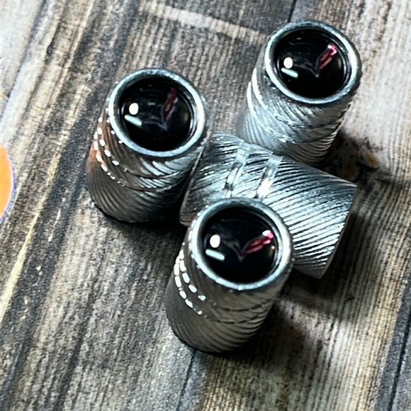 5for$10 Silver Corvette Stem caps Tire Stem Valve Caps Car Accessories NWT - Picture 4 of 4